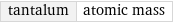 tantalum | atomic mass