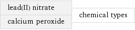 lead(II) nitrate calcium peroxide | chemical types