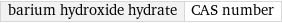 barium hydroxide hydrate | CAS number