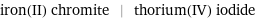 iron(II) chromite | thorium(IV) iodide