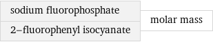 sodium fluorophosphate 2-fluorophenyl isocyanate | molar mass