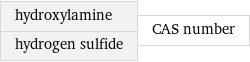 hydroxylamine hydrogen sulfide | CAS number