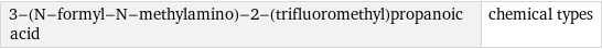 3-(N-formyl-N-methylamino)-2-(trifluoromethyl)propanoic acid | chemical types