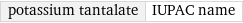 potassium tantalate | IUPAC name