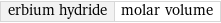 erbium hydride | molar volume