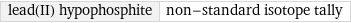 lead(II) hypophosphite | non-standard isotope tally