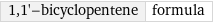 1, 1'-bicyclopentene | formula