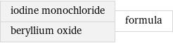 iodine monochloride beryllium oxide | formula