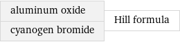 aluminum oxide cyanogen bromide | Hill formula