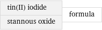 tin(II) iodide stannous oxide | formula