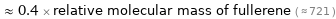  ≈ 0.4 × relative molecular mass of fullerene ( ≈ 721 )