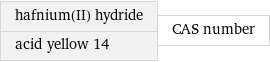 hafnium(II) hydride acid yellow 14 | CAS number