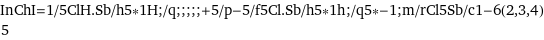 InChI=1/5ClH.Sb/h5*1H;/q;;;;;+5/p-5/f5Cl.Sb/h5*1h;/q5*-1;m/rCl5Sb/c1-6(2, 3, 4)5