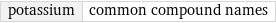 potassium | common compound names