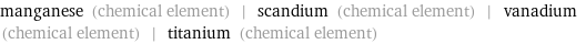 manganese (chemical element) | scandium (chemical element) | vanadium (chemical element) | titanium (chemical element)