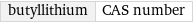 butyllithium | CAS number