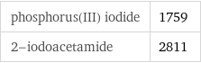 phosphorus(III) iodide | 1759 2-iodoacetamide | 2811