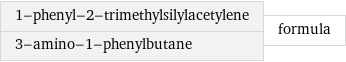 1-phenyl-2-trimethylsilylacetylene 3-amino-1-phenylbutane | formula