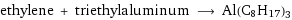 ethylene + triethylaluminum ⟶ Al(C8H17)3