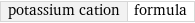 potassium cation | formula