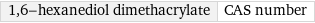 1, 6-hexanediol dimethacrylate | CAS number