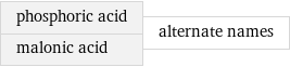 phosphoric acid malonic acid | alternate names