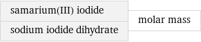 samarium(III) iodide sodium iodide dihydrate | molar mass