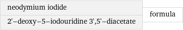 neodymium iodide 2'-deoxy-5-iodouridine 3', 5'-diacetate | formula