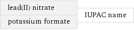 lead(II) nitrate potassium formate | IUPAC name