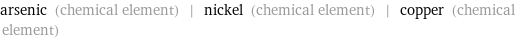 arsenic (chemical element) | nickel (chemical element) | copper (chemical element)