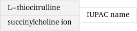 L-thiocitrulline succinylcholine ion | IUPAC name