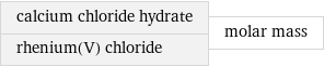 calcium chloride hydrate rhenium(V) chloride | molar mass