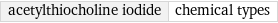 acetylthiocholine iodide | chemical types