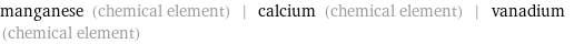 manganese (chemical element) | calcium (chemical element) | vanadium (chemical element)