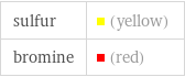 sulfur | (yellow) bromine | (red)