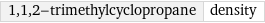 1, 1, 2-trimethylcyclopropane | density