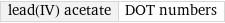 lead(IV) acetate | DOT numbers