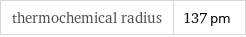 thermochemical radius | 137 pm