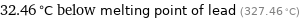 32.46 °C below melting point of lead (327.46 °C)