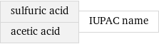 sulfuric acid acetic acid | IUPAC name