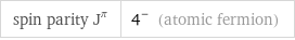 spin parity J^π | 4^- (atomic fermion)