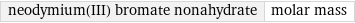 neodymium(III) bromate nonahydrate | molar mass