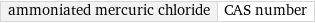 ammoniated mercuric chloride | CAS number