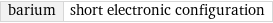 barium | short electronic configuration