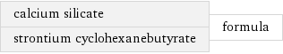 calcium silicate strontium cyclohexanebutyrate | formula