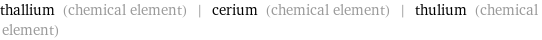 thallium (chemical element) | cerium (chemical element) | thulium (chemical element)