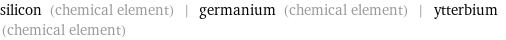 silicon (chemical element) | germanium (chemical element) | ytterbium (chemical element)