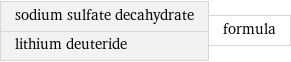 sodium sulfate decahydrate lithium deuteride | formula