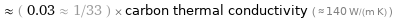  ≈ ( 0.03 ≈ 1/33 ) × carbon thermal conductivity ( ≈ 140 W/(m K) )