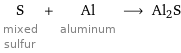 S mixed sulfur + Al aluminum ⟶ Al2S
